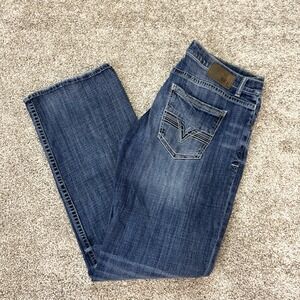 BKE Buckle Tyler Distressed Bootcut Denim Blue Jeans Men's Size 38 L